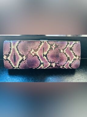 Michael Kors Purple Snakeskin Clutch